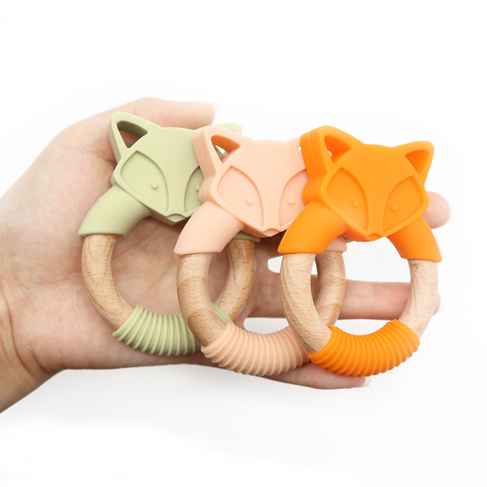 Wholesale 10PCS/PACK Silicone Fox Beech Ring Teething Stick